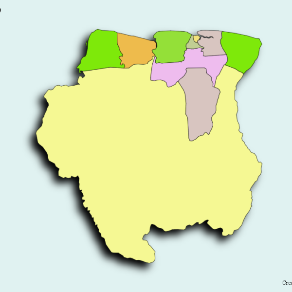 Mapa De Surinam Con Nombres Y Sin Nombres