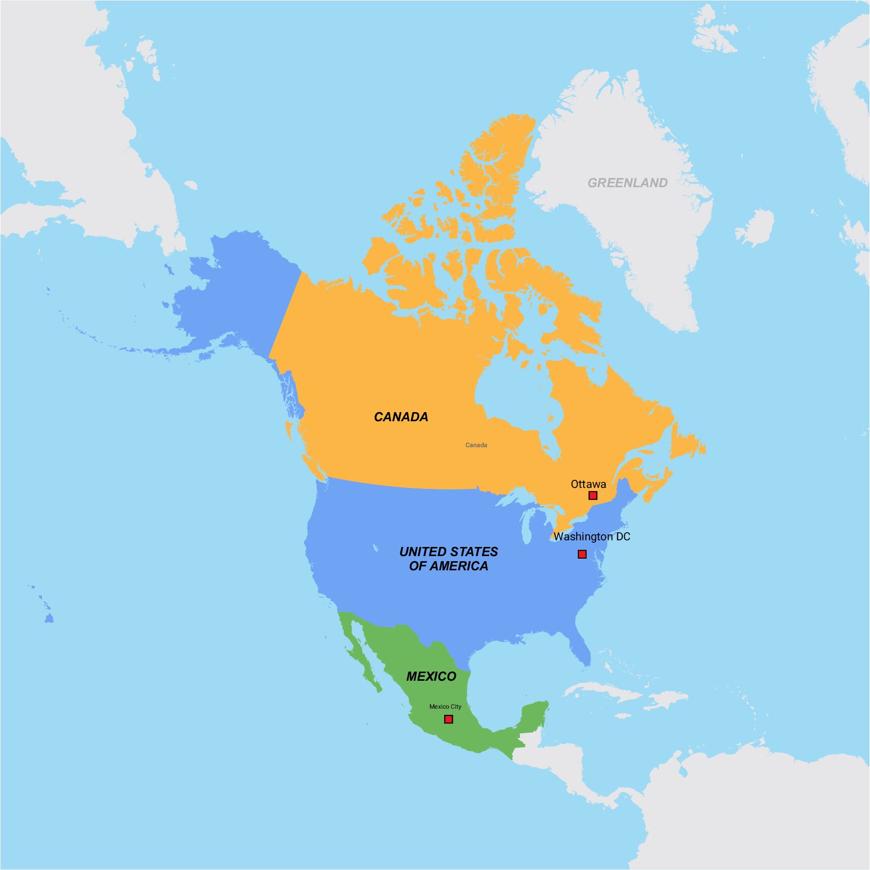 Mapa De América Del Norte Con Nombres Y Sin Nombres 7911
