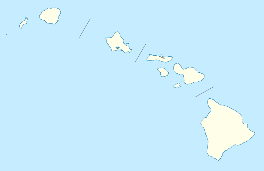 Mapa de Hawái con nombres y sin nombres