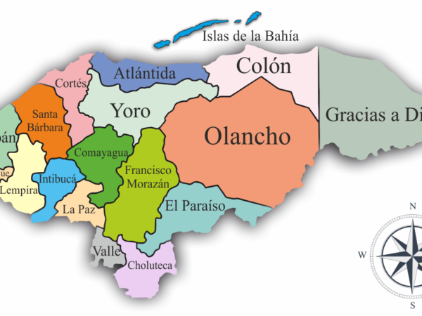 Mapa de Honduras con nombres y sin nombres