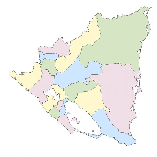 Mapa de nicaragua con nombres y sin nombres