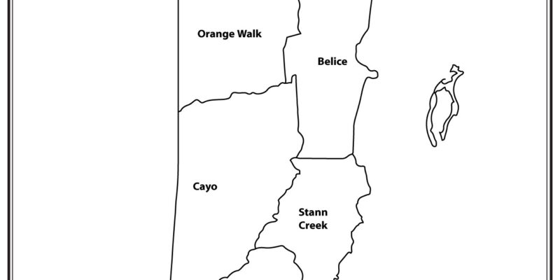 Mapa de Belice con nombres y sin nombres