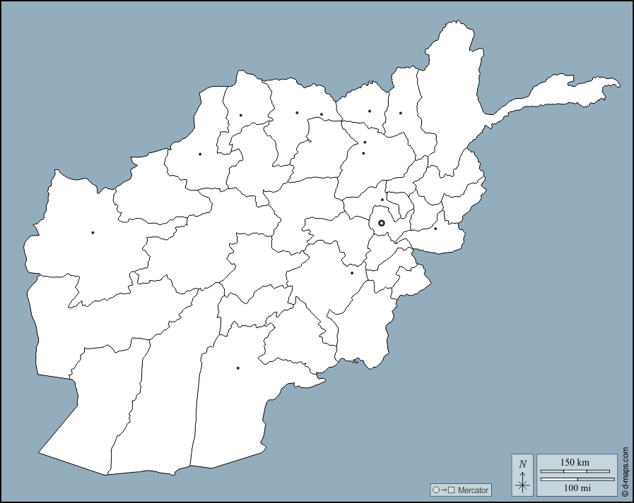 Mapa de Afganistán con nombres y sin nombres