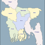 Mapa de Bangladesh con nombres y sin nombres