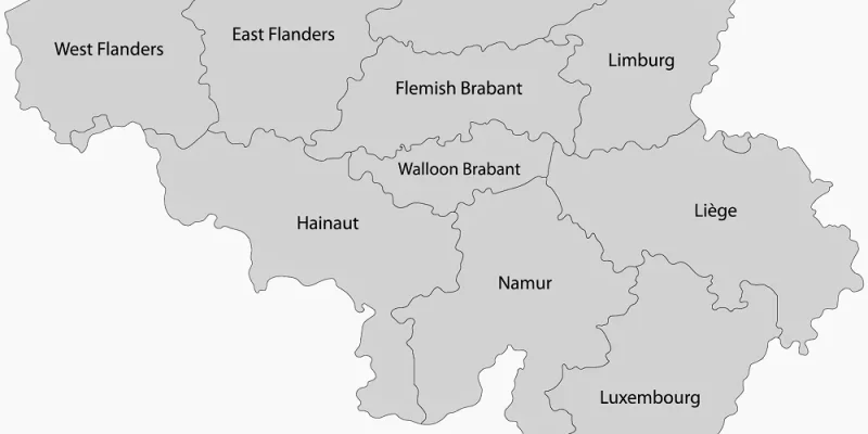 Mapa de Bélgica con nombres y sin nombres