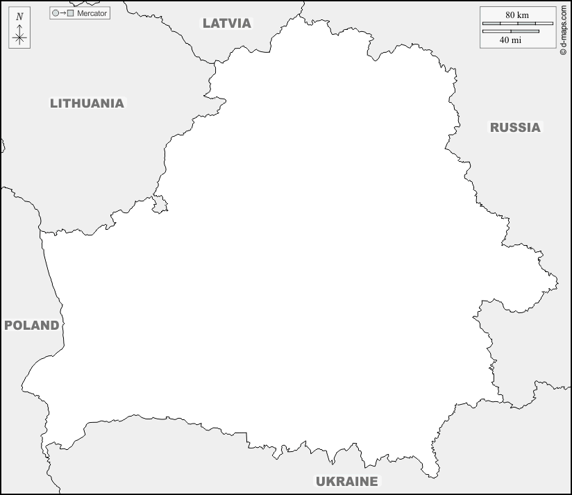 Mapa de Bielorrusia con nombres y sin nombres