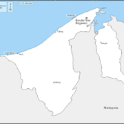 Mapa de Brunéi con nombres y sin nombres