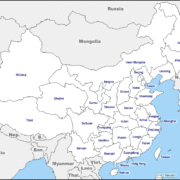 Mapa de República Popular China con nombres y sin nombres