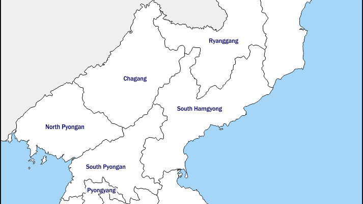 Mapa de Corea del Norte con nombres y sin nombres