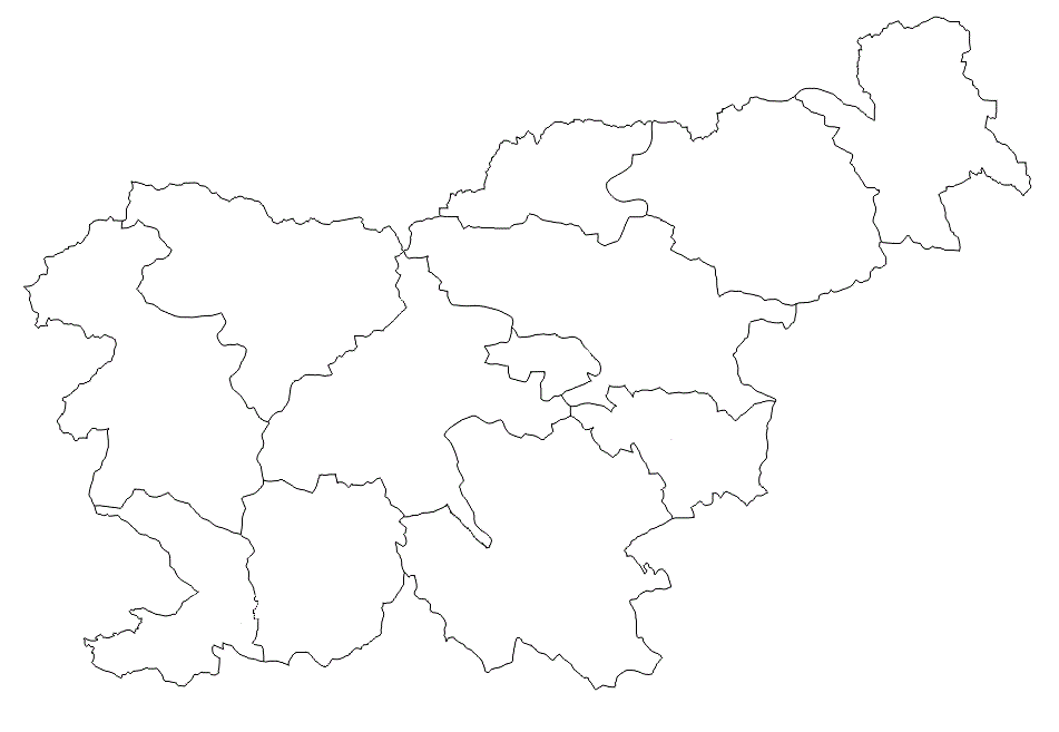 Mapa de Eslovenia con nombres y sin nombres
