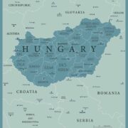 Mapa de Hungría con nombres y sin nombres
