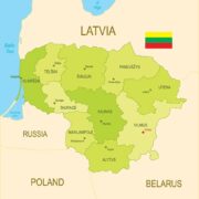 Mapa de Lituania con nombres y sin nombres