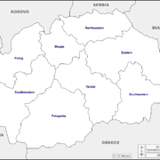 Mapa de Macedonia del Norte con nombres y sin nombres