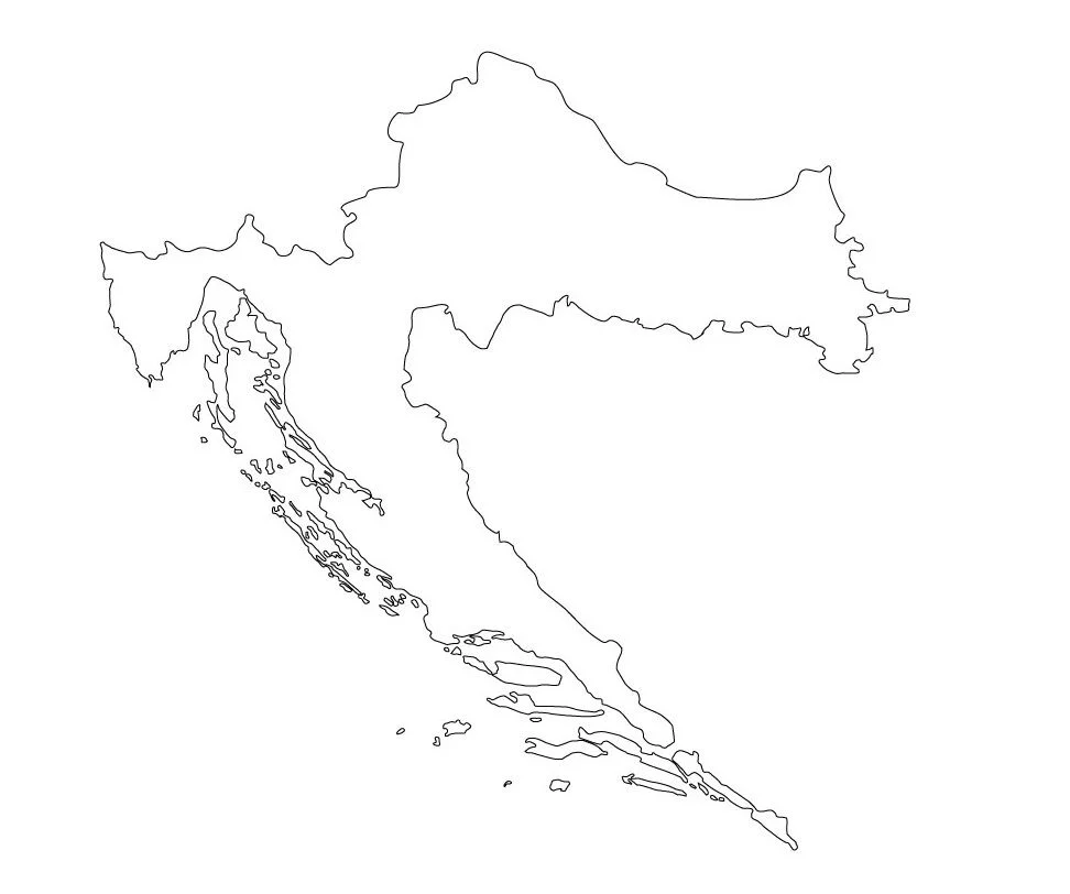 Mapa de Croacia con nombres y sin nombres