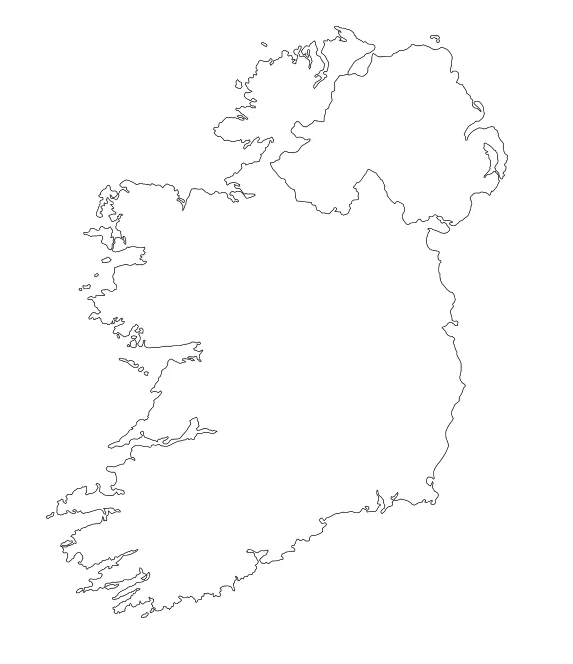 Mapa de Irlanda con nombres y sin nombres