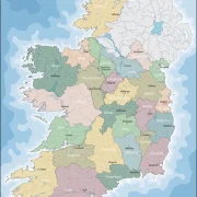Mapa de Irlanda con nombres y sin nombres