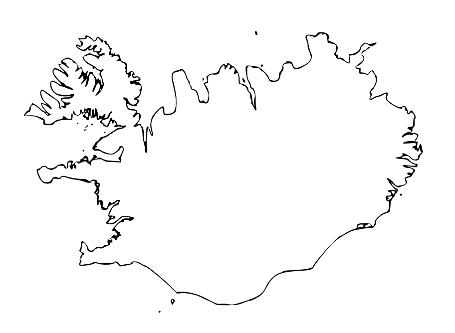 Mapa de Islandia con nombres y sin nombres