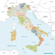 Mapa de Italia con nombres y sin nombres