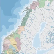 Mapa de Noruega con nombres y sin nombres