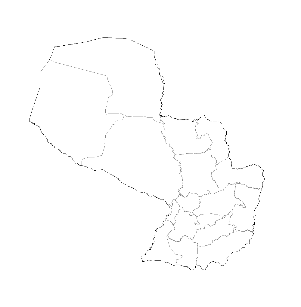 Mapa de Paraguay con nombres y sin nombres