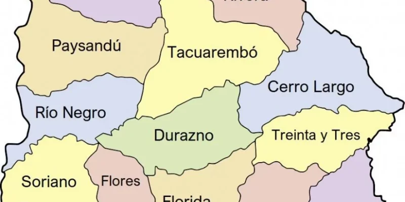 Mapa de Uruguay con nombres y sin nombres