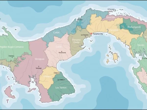 Mapa de Panamá con nombres y sin nombres