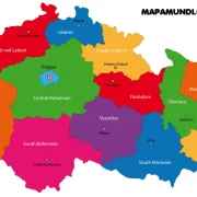 Mapa de República Checa con nombres y sin nombres