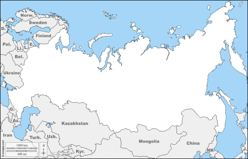 Mapa de Rusia con nombres y sin nombres
