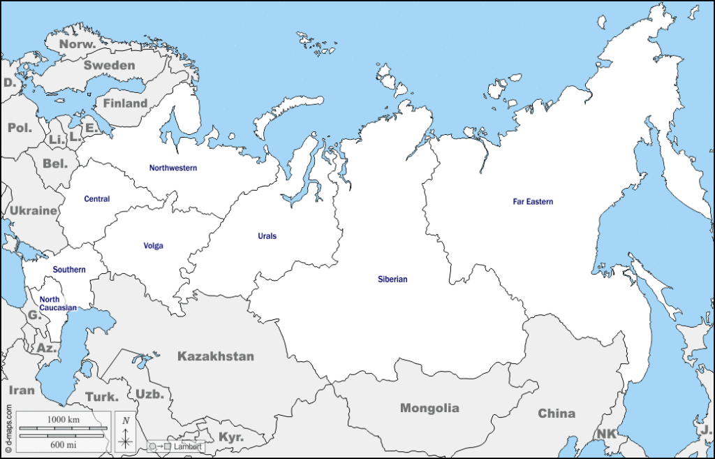 Mapa de Rusia con nombres y sin nombres