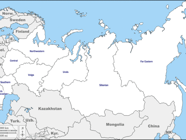 Mapa de Rusia con nombres y sin nombres