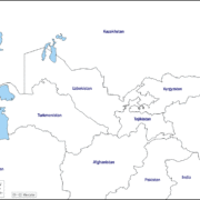 Mapa de Asia Central con nombres y sin nombres