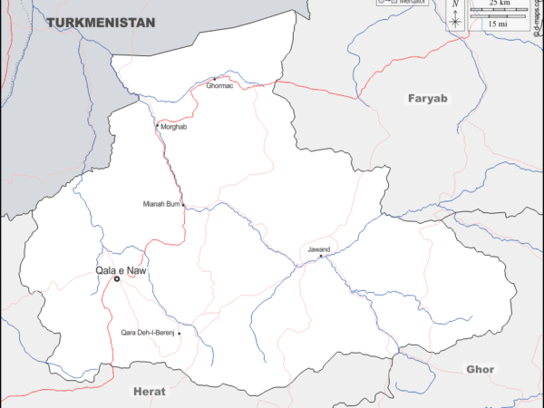 Mapa de Badghís con nombres y sin nombres