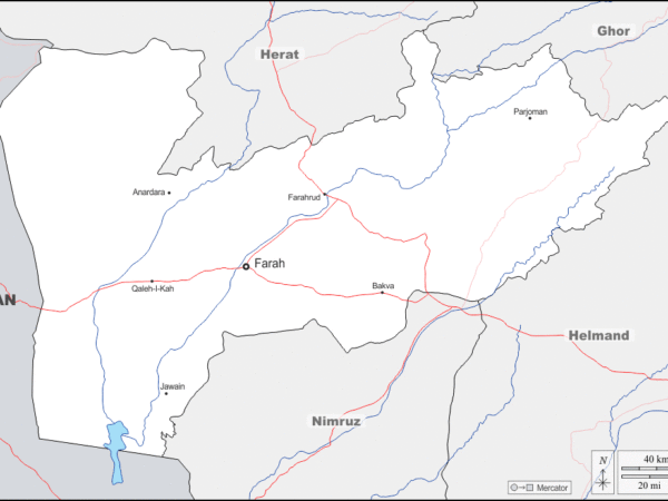 Mapa de Farah con nombres y sin nombres