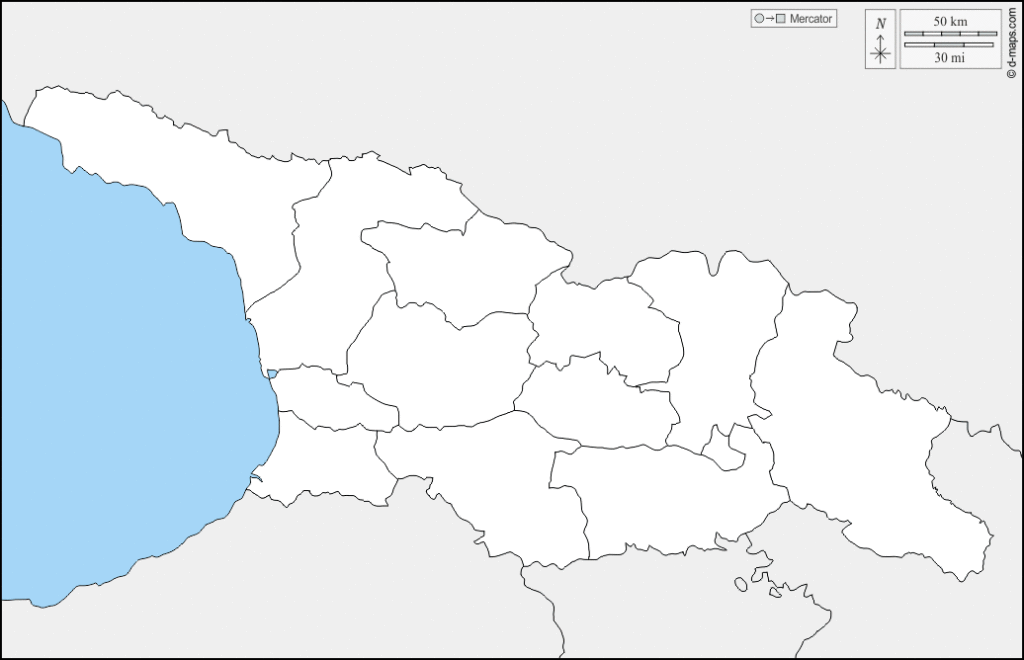 Mapa de Georgia con nombres y sin nombres