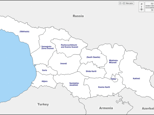 Mapa de Georgia con nombres y sin nombres