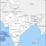 Mapa de India con nombres y sin nombres