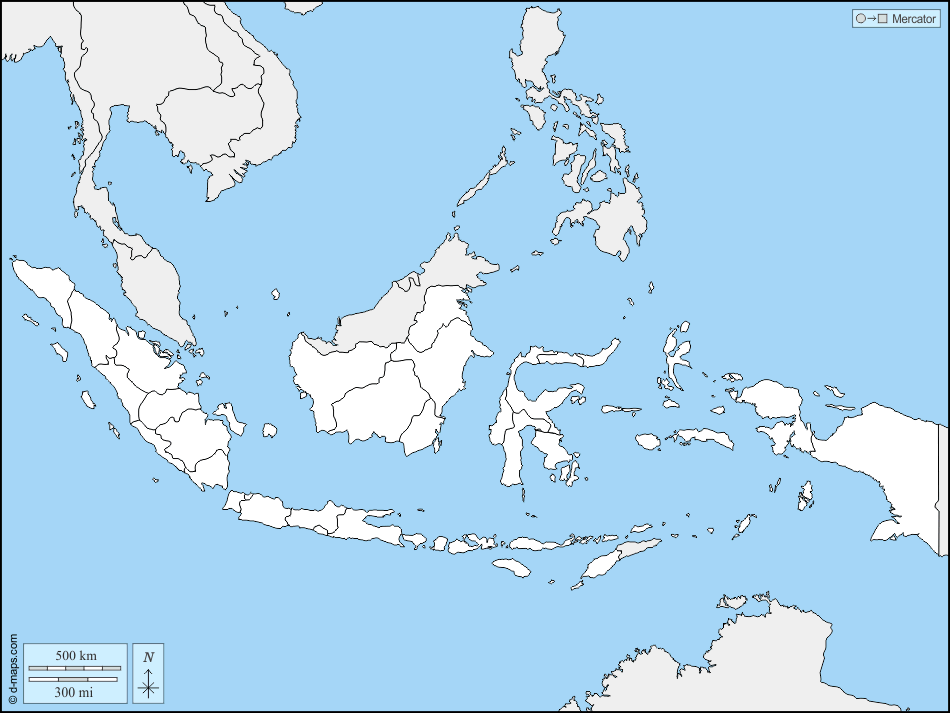 Mapa de Indonesia con nombres y sin nombres