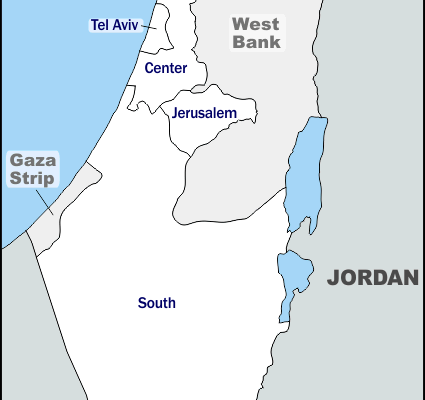Mapa de Israel con nombres y sin nombres