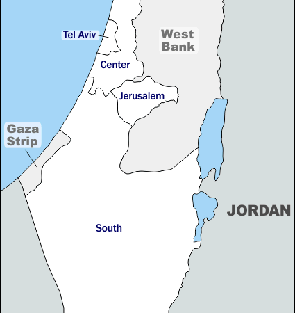 Mapa de Israel con nombres y sin nombres