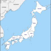 Mapa de Japón con nombres y sin nombres