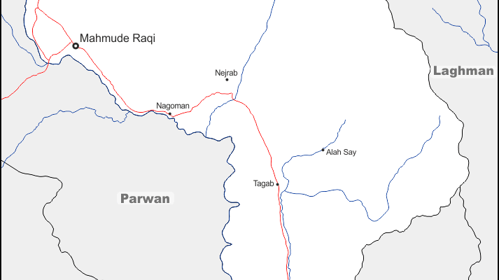 Mapa de Kapisa con nombres y sin nombres