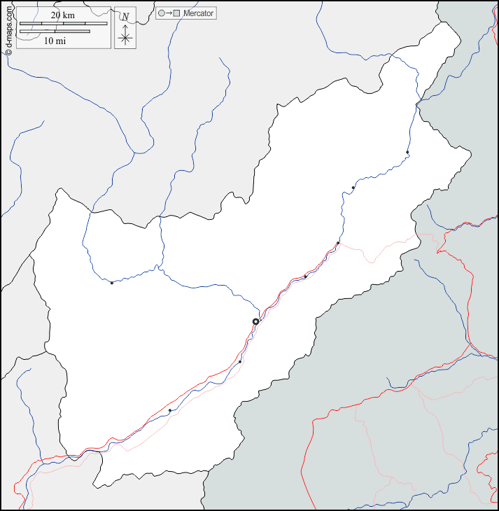 Mapa de Kunar con nombres y sin nombres