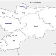 Mapa de Kirguistán con nombres y sin nombres