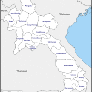 Mapa de Laos con nombres y sin nombres