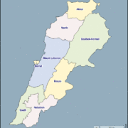 Mapa de Líbano con nombres y sin nombres