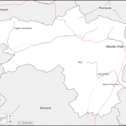 Mapa de Maidan Wardak con nombres y sin nombres