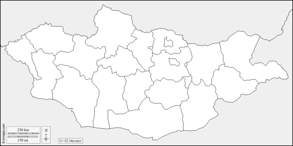Mapa de Mongolia con nombres y sin nombres