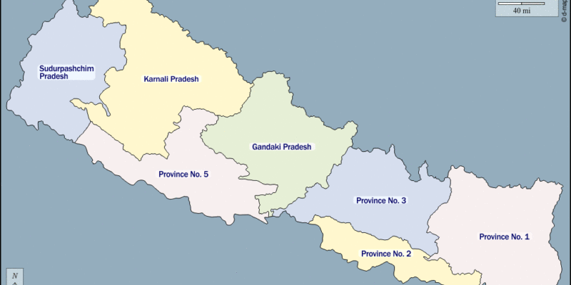 Mapa de Nepal con nombres y sin nombres