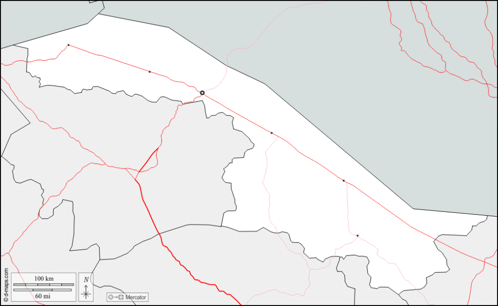 Mapa de la Provincia de la Frontera del Norte con y sin nombres