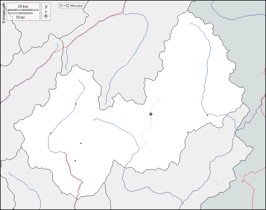 Mapa de Nuristán con nombres y sin nombres